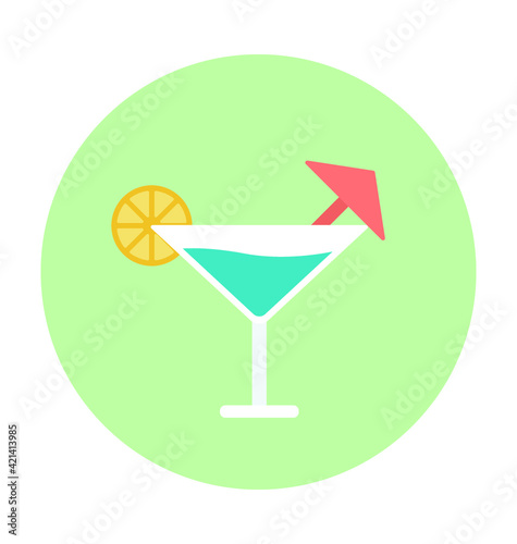 Cocktail Colored Vector Icon