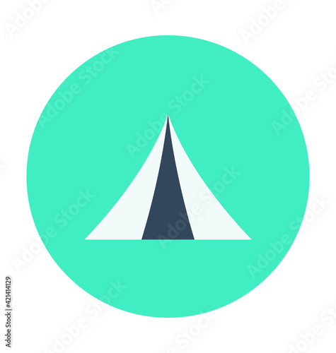 Tent Colored Vector Icon