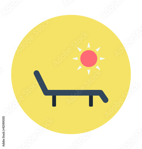Sunbathe Colored Vector Icon