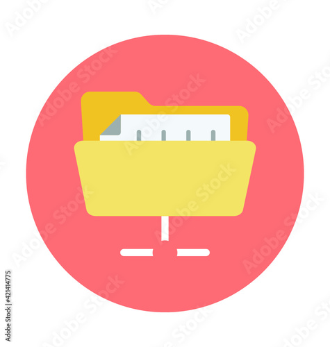 Folder Sharing Colored Vector Icon