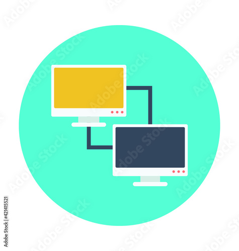 Shared Networking Colored Vector Icon