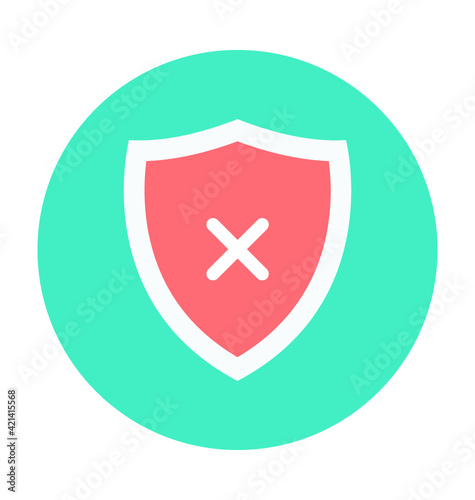Shield Cross Colored Vector Icon