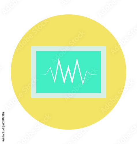 Cardiac Frequency Colored Vector Icon 