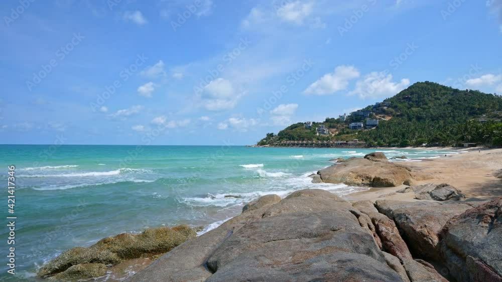 Tropical beautiful landscape of sea ocean around sand with white cloud blue sky for nature background
Tropical beautiful landscape of sea ocean around sand with white cloud blue sky for nature background