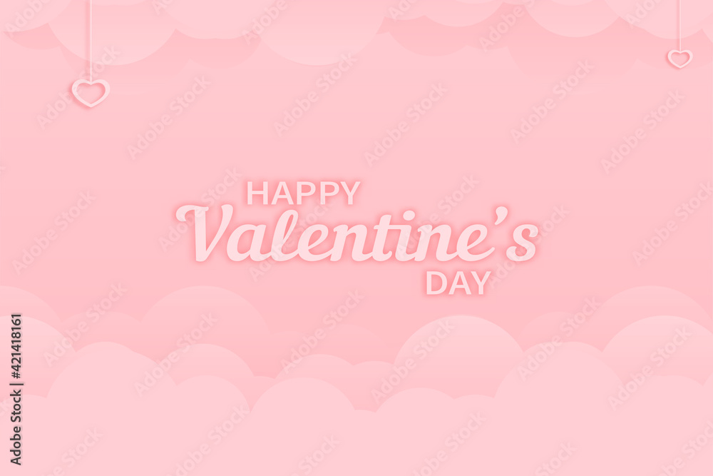Happy valentine's day background, Romantic quote postcard, card, invitation, banner template design vector illustration