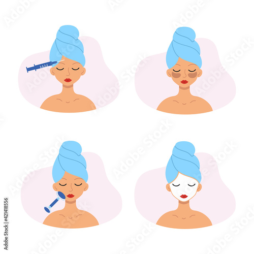 The girl used the services of a cosmetologist. Beauty and health of the facial skin.