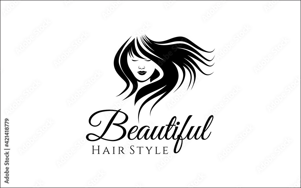 Illustration vector graphic of beautiful modern hair style logo design template
