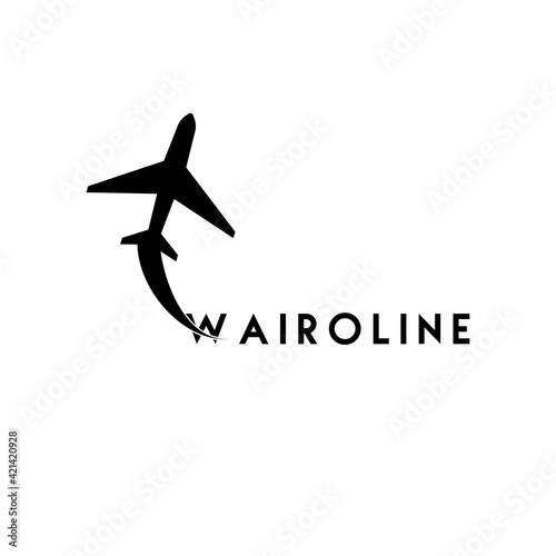 Wairoline, A minimal and unique Airline logo design vector. A unique idea for airline companies.