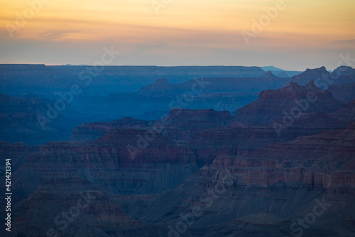 dramatic landscape of the Grand Canyon national park in Arizona.