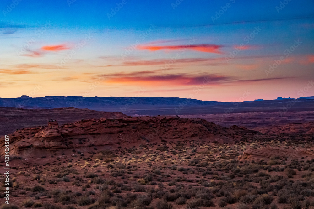 dramatic sunset landscape in the Glen Canyon Recreational Area in PAge, Arizona