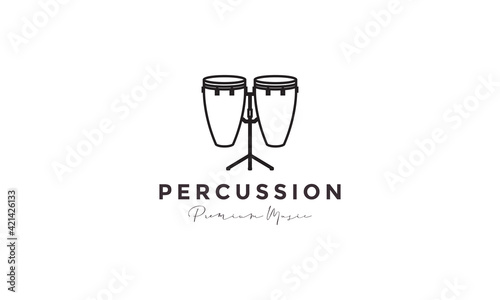 lines music percussion conga drum logo vector symbol icon design illustration