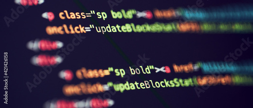 Programming code abstract background of software developer.