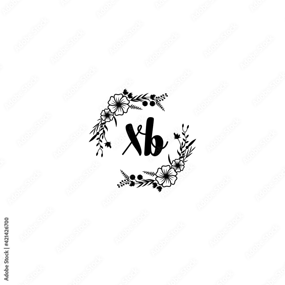XB initial letters Wedding monogram logos, hand drawn modern minimalistic and frame floral templates XB initial letters Wedding monogram logos, hand drawn modern minimalistic and frame floral templates