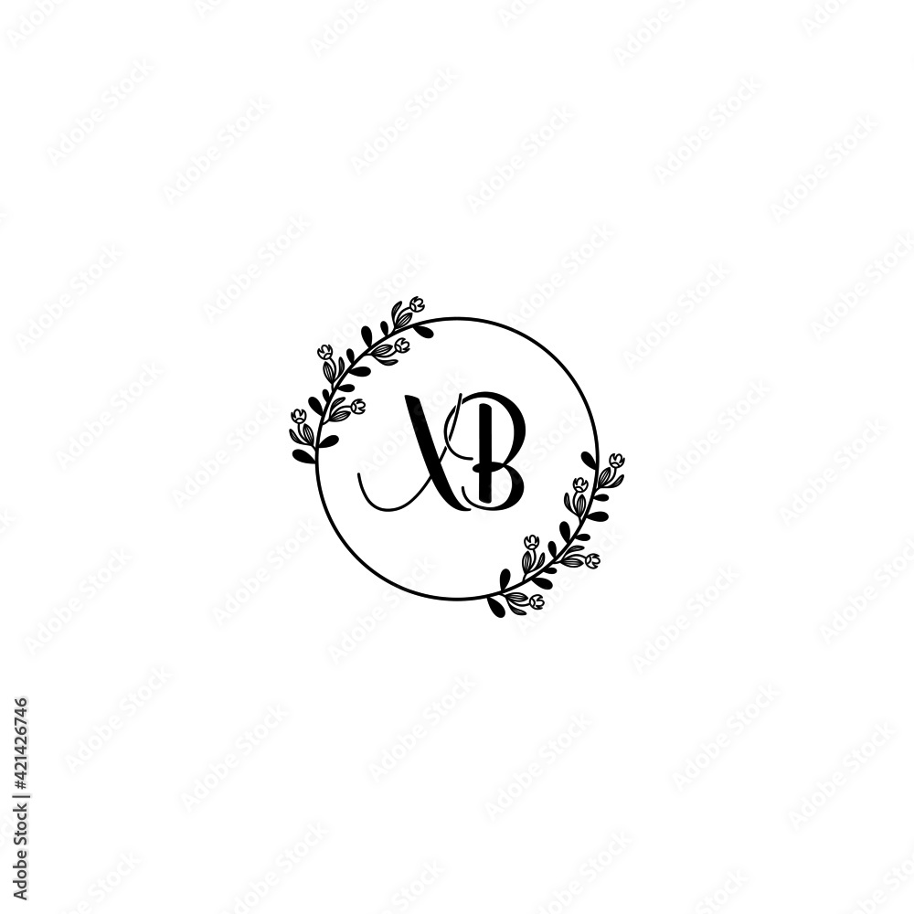 XB initial letters Wedding monogram logos, hand drawn modern minimalistic and frame floral templates XB initial letters Wedding monogram logos, hand drawn modern minimalistic and frame floral templates