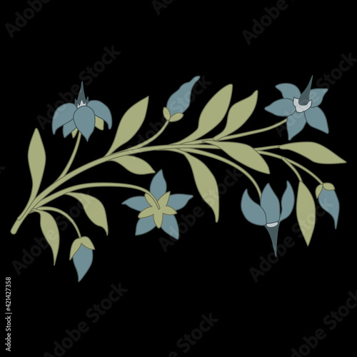 Foto Stylized branch with flowers