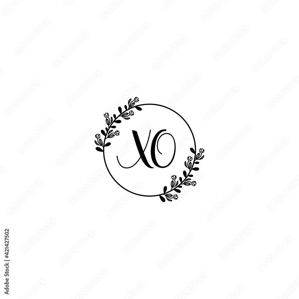 XO initial letters Wedding monogram logos, hand drawn modern minimalistic and frame floral templates XO initial letters Wedding monogram logos, hand drawn modern minimalistic and frame floral templates