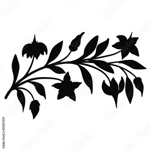 Foto Stylized branch with flowers