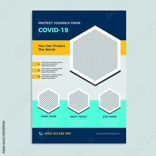 Corona Virus Flyer Template Design, Corona Awareness Making Flyer Design