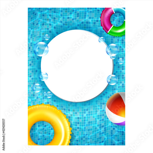 Water Park Attraction Promo Flyer Poster Vector