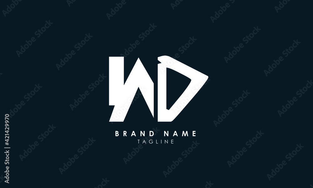 Alphabet letters Initials Monogram logo WD, DW, W and D Alphabet letters Initials Monogram logo WD, DW, W and D