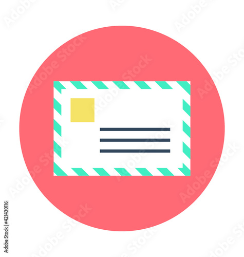 Airmail Colored Vector Icon 