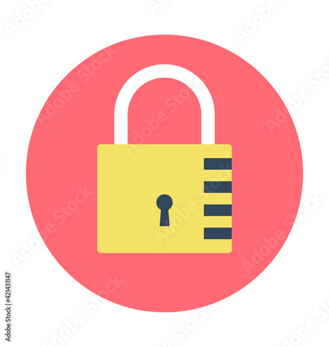 Code Padlock Colored Vector Icon
