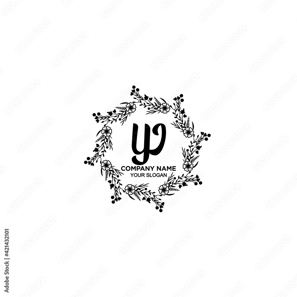 YJ initial letters Wedding monogram logos, hand drawn modern minimalistic and frame floral templates YJ initial letters Wedding monogram logos, hand drawn modern minimalistic and frame floral templates