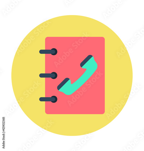 Telephone Book Colored Vector Icon 
