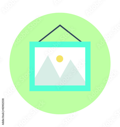 Hanging Scenery Colored Line Icon