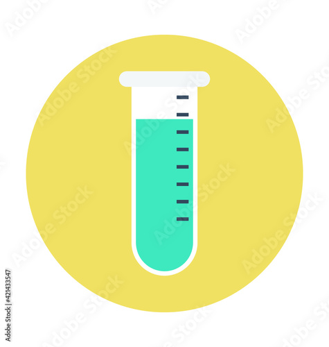Test Tube Colored Vector Icon 