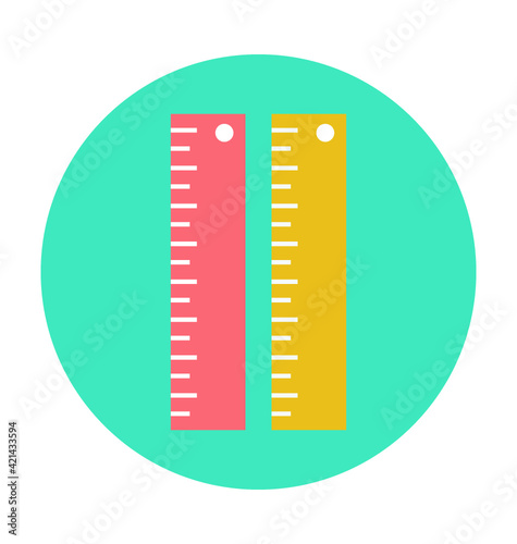 Ruler Colored Vector Icon