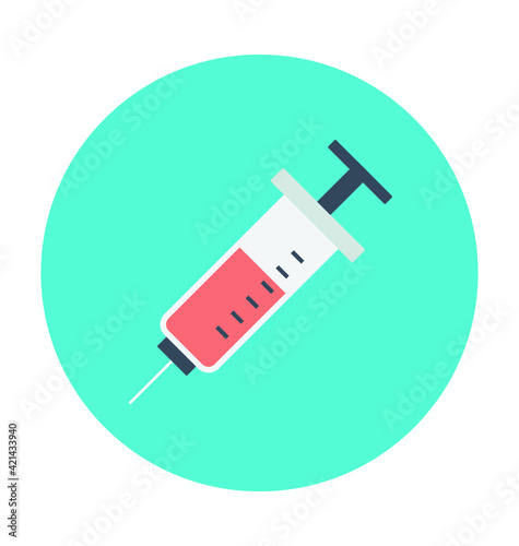 Syringe Colored Vector Icon