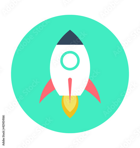 Rocket Colored Vector Icon 