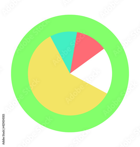 Free Download Pie Chart Colored Vector Icon - GFXLoad