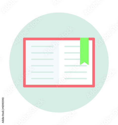 Open Diary Colored Vector Icon