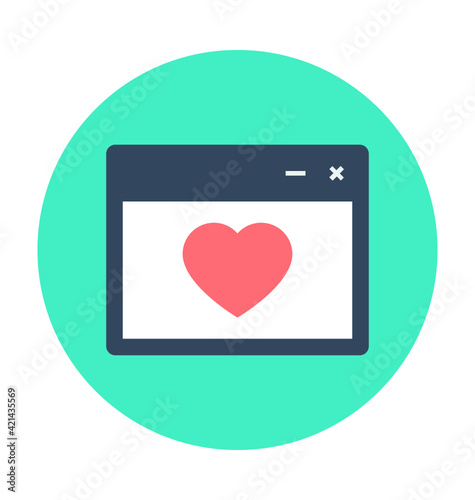 Favorite Webpage Colored Vector Icon photo