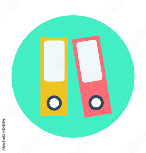 File Folders Colored Vector Icon