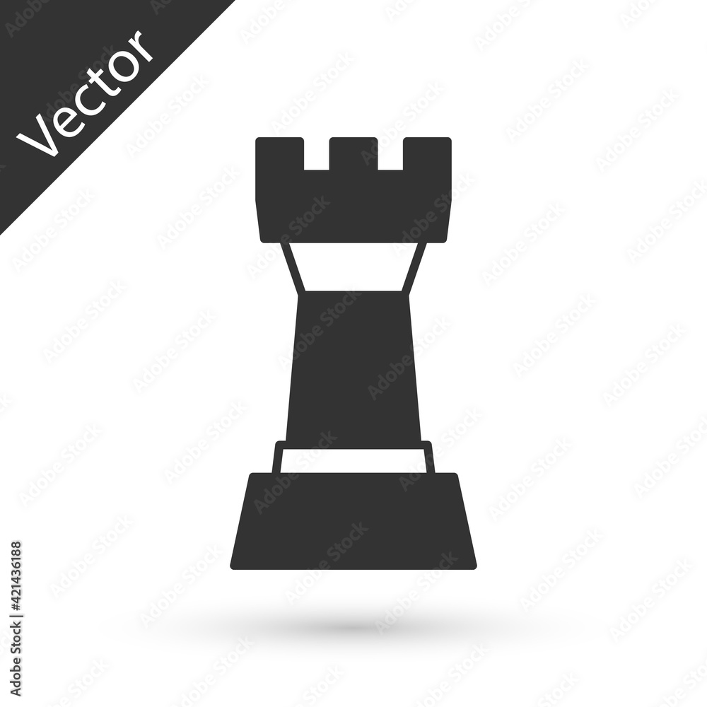Grey Chess icon isolated on white background. Business strategy. Game, management, finance. Vector Grey Chess icon isolated on white background. Business strategy. Game, management, finance. Vector