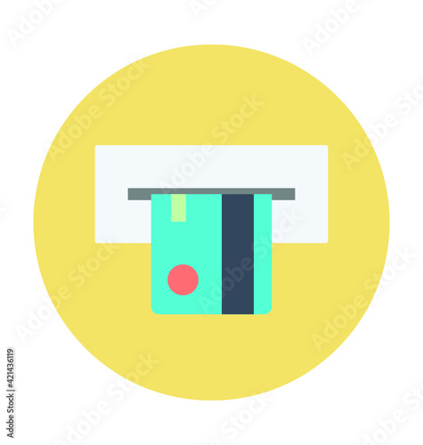 Atm Withdrawal Vector Icon