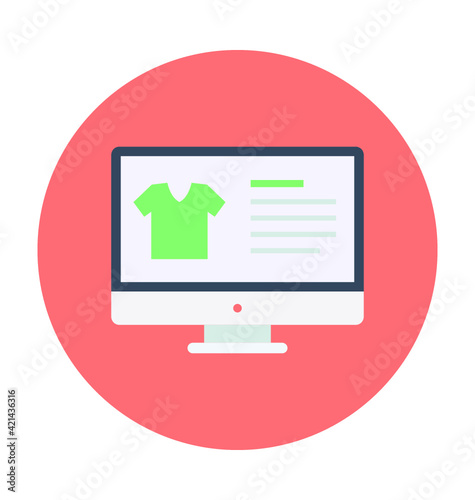 Online Shopping Colored Vector Illustration