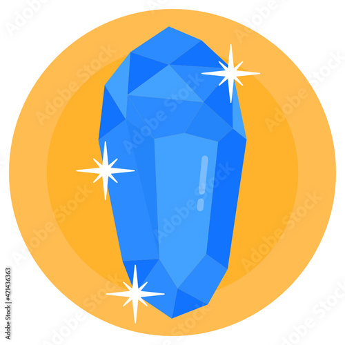 
An aquamarine gem in flat icon 

