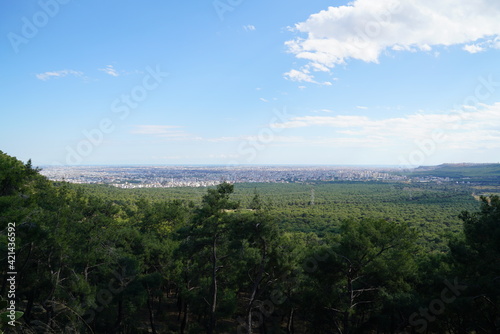 View of the city of Antalya, which is a tourism center, Varsak district and forest area. Turkey photo