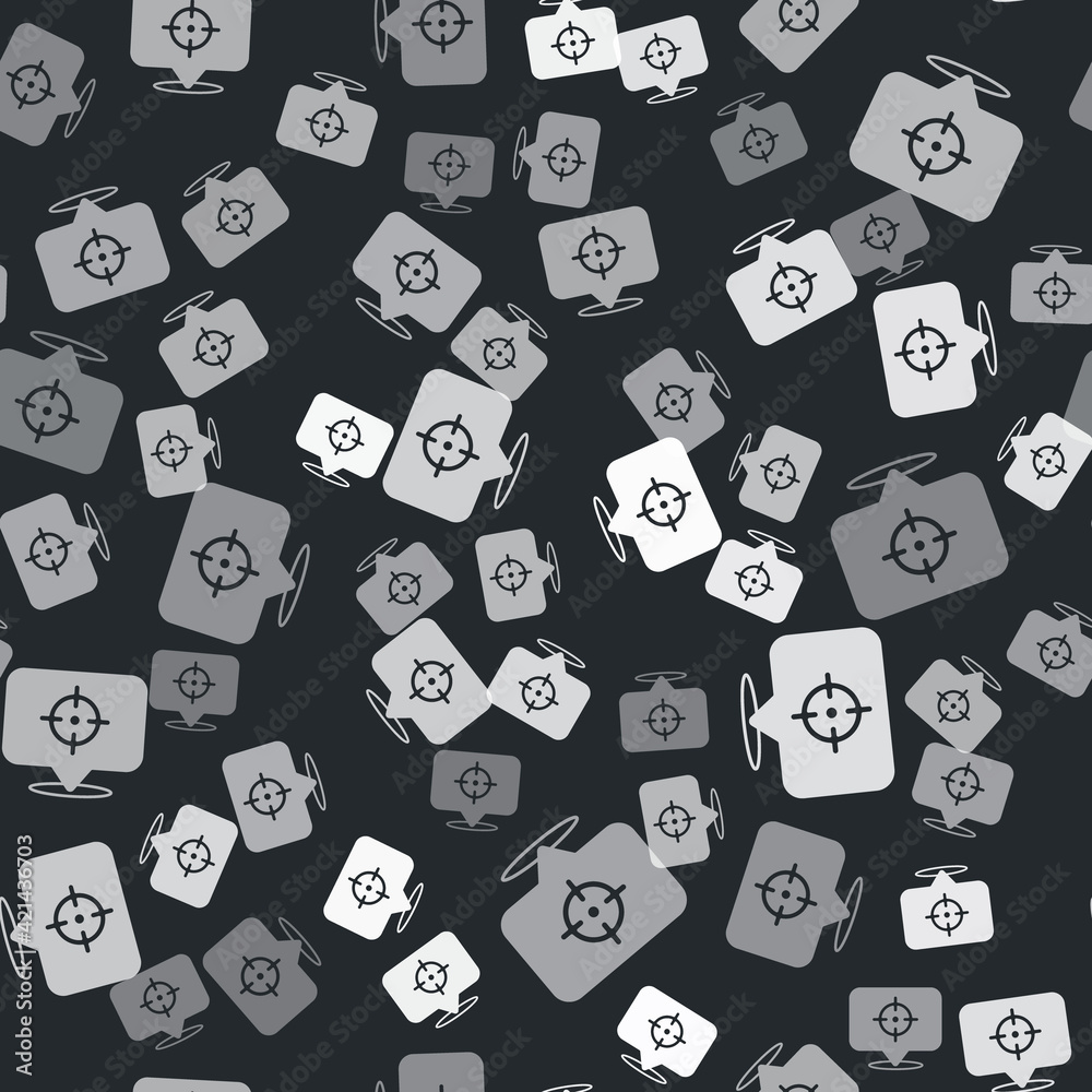 Grey Target financial goal concept icon isolated seamless pattern on black background. Symbolic goals achievement, success. Vector Grey Target financial goal concept icon isolated seamless pattern on black background. Symbolic goals achievement, success. Vector