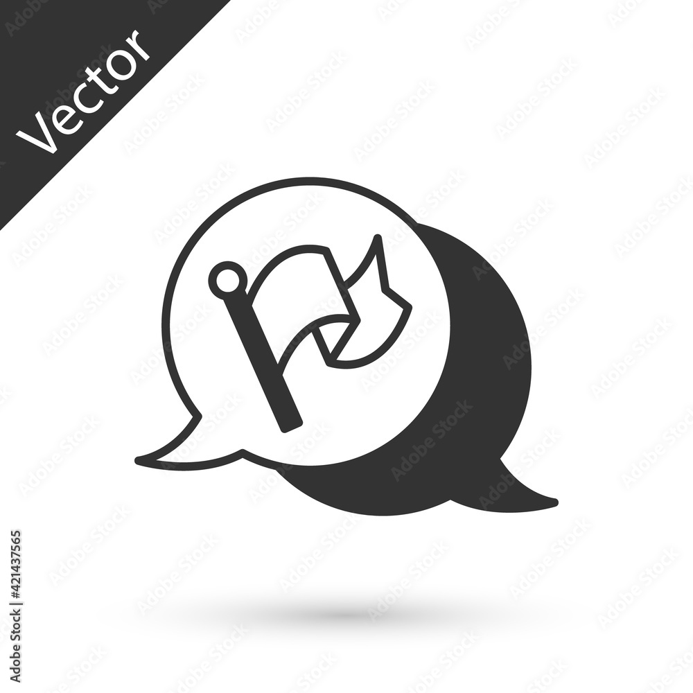 Grey Flag icon isolated on white background. Victory, winning and conquer adversity concept. Vector Grey Flag icon isolated on white background. Victory, winning and conquer adversity concept. Vector