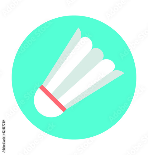 Shuttlecock Colored Vector Icon