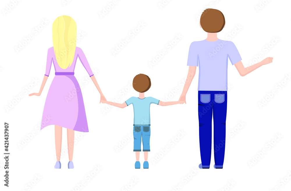 Family on a white background. Mom, Dad, Baby, Son Family on a white background. Mom, Dad, Baby, Son