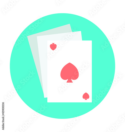 Spade Card Colored Vector Icon