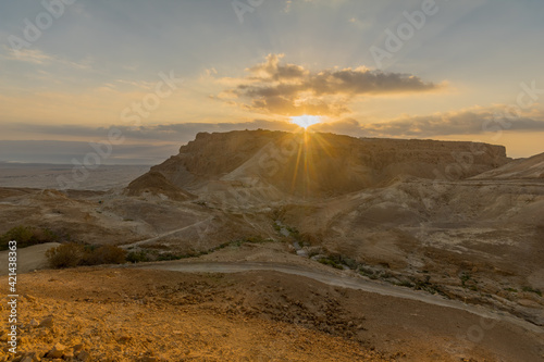 Sunrise view of the Masada fortress
