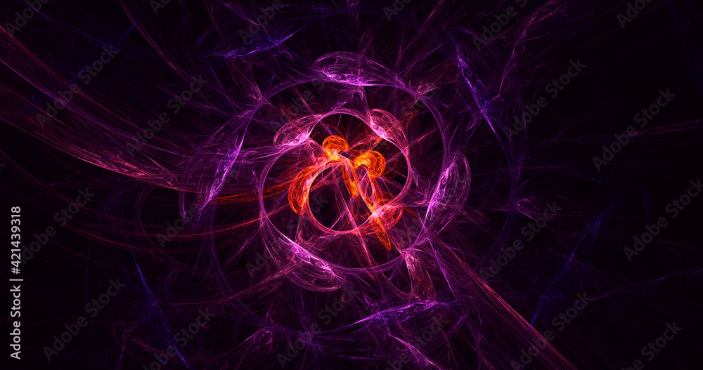 Obraz premium 3D rendering abstract round light background