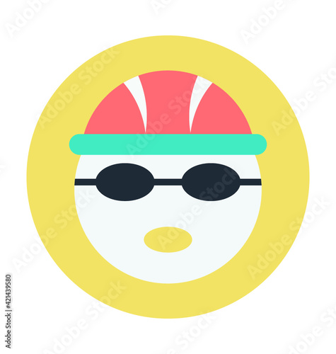 Player Face Colored Vector Icon